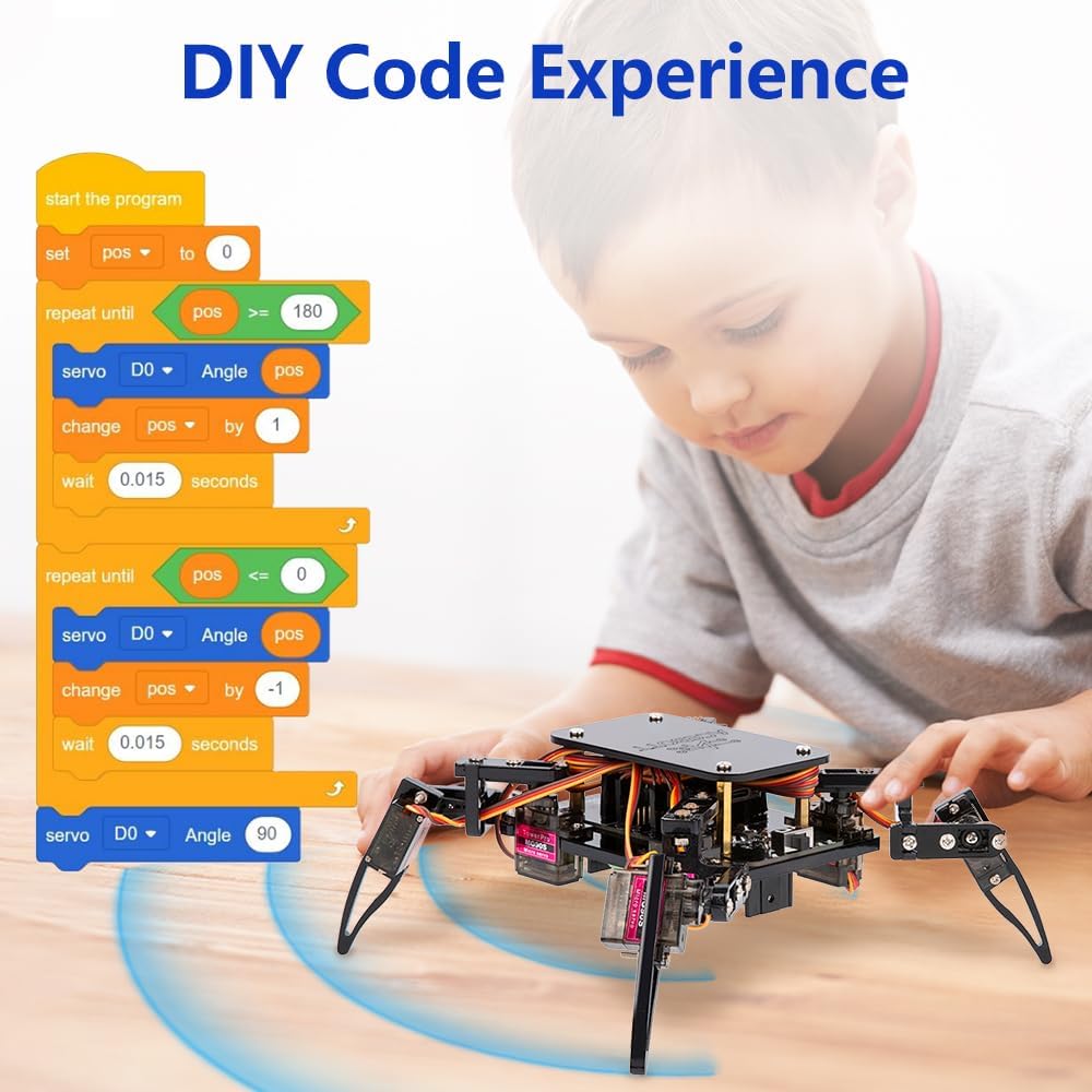 ACEBOTT Science Kits Spider Robot Building Kit STEM Crawling Robot Gifts for Kids Boys Ages 8-12 Girls, Scientific Coding Robotic Technic Creative DIY Toys for Birthday - Image 6