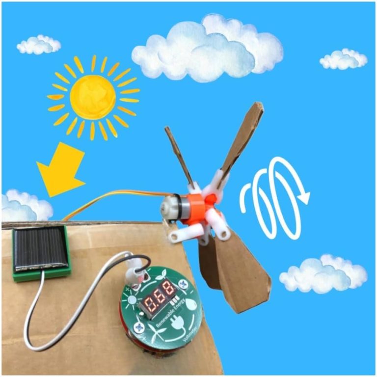 Renewable Energy STEM Kit – DIY Solar Panel & Wind Turbine Science Experiment Set | Hands-On Engineering & Electronics Learning Kit