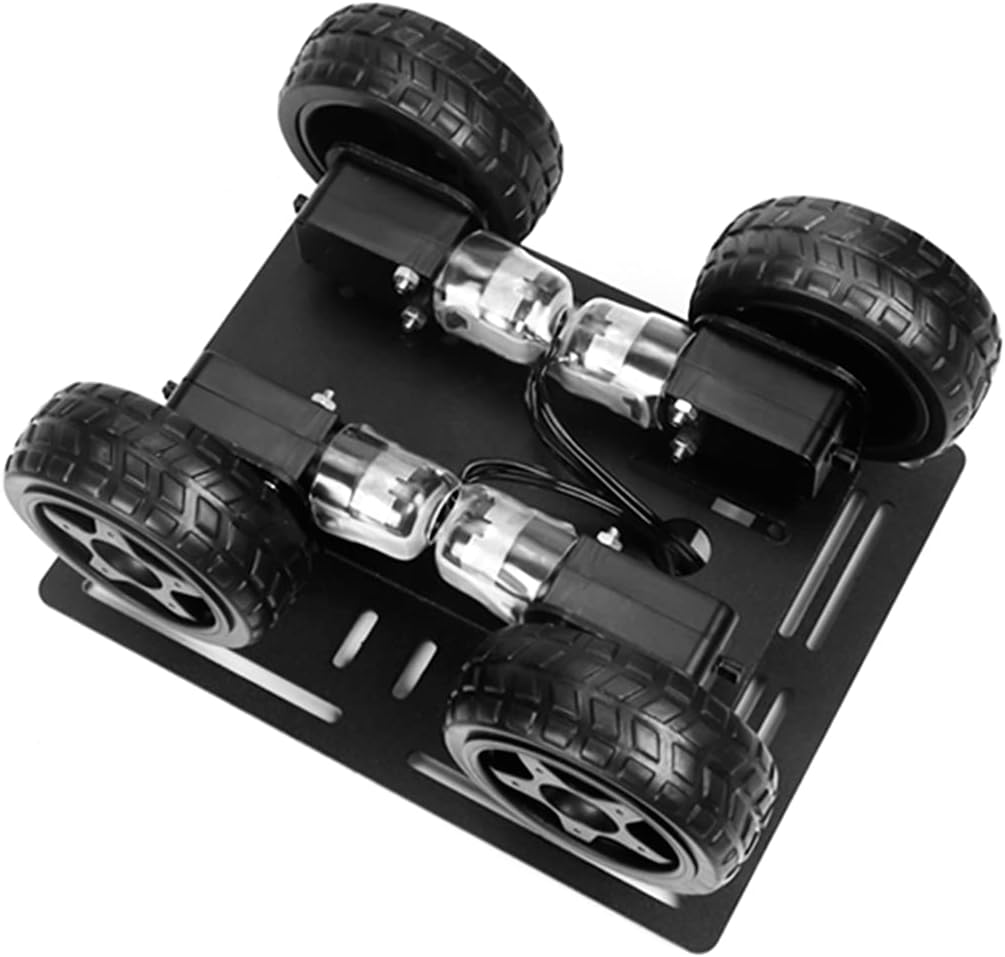 LewanSoul 4WD Smart Chassis Car Kit with Aluminum Alloy Chassis, TT Motor, 66mm Wheels, Robotic Moving Platform (Black, Unassembled) - Image 5