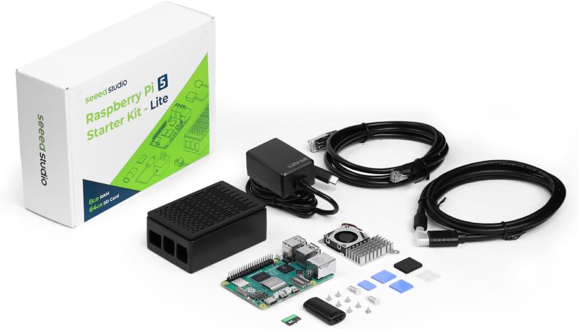 Seeed Studio Raspberry Pi 5 Starter Kit - 8GB RAM, 64GBGB Micro SD Card Pre-Loaded 64-bit OS, Type-C Power Supply, Active Cooling Case for Home Assistant, Server & IoT - Image 6