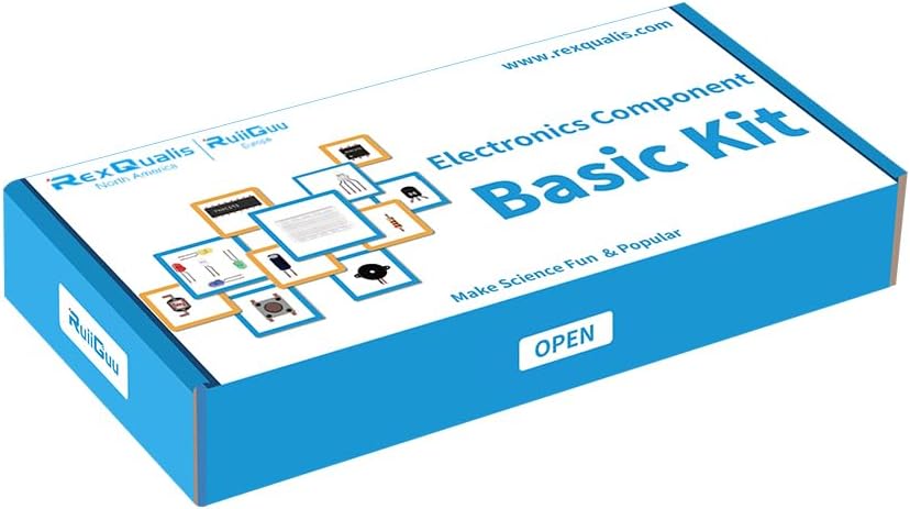REXQualis Electronics Basic Kit w/Power Supply Module, Breadboard, Jumper Wire, LED,Resistor, comes with more than 300pcs sensors and components for fun and simple electronic projects. - Image 9