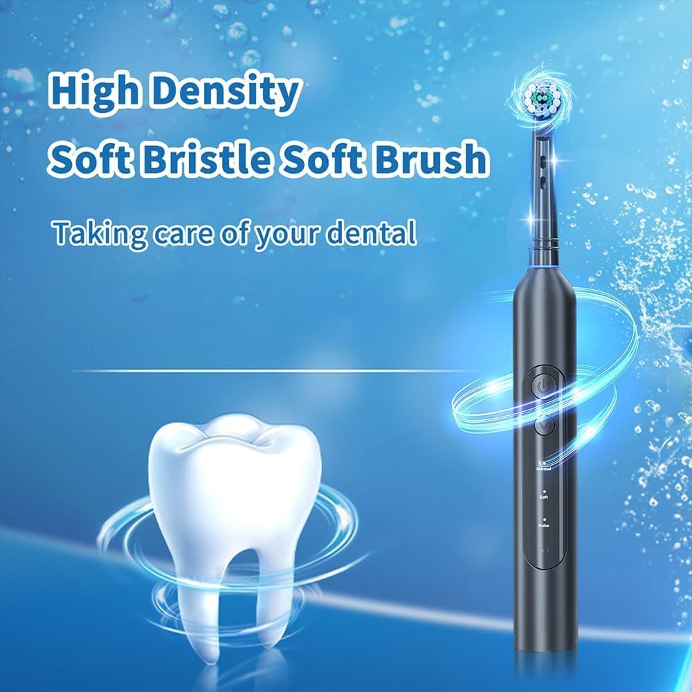 Deep Clean Rechargeable Electric Powered Toothbrush, Rechargeable Electric Toothbrush with 8 Brush Heads,Pressure Sensor to Protect Gums - Image 6
