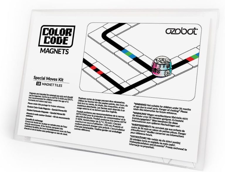 Ozobot Color Code Magnets Special Moves Kit, Interactive Coding Learning Tool for Kids Ages 5+,Enhances Logic & Problem Solving Skills,18 Tiles,Evo & Color Codes Magnets Base Kit Required Not Included