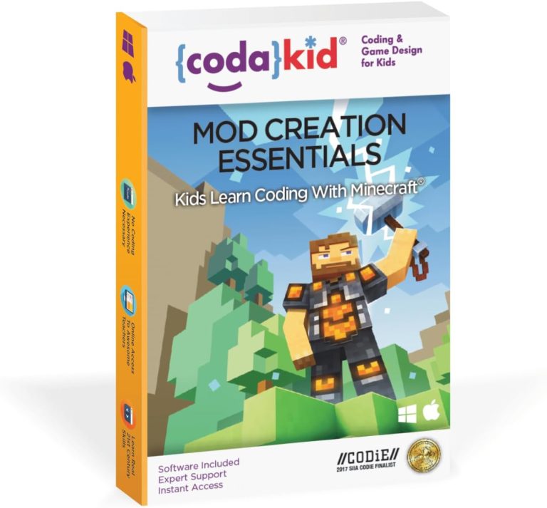 CodaKid Coding Box for Kids - Minecraft Modding & Java Game Design Activity, Ages 9+ - Includes 12 Months Access & Online Mentor Support