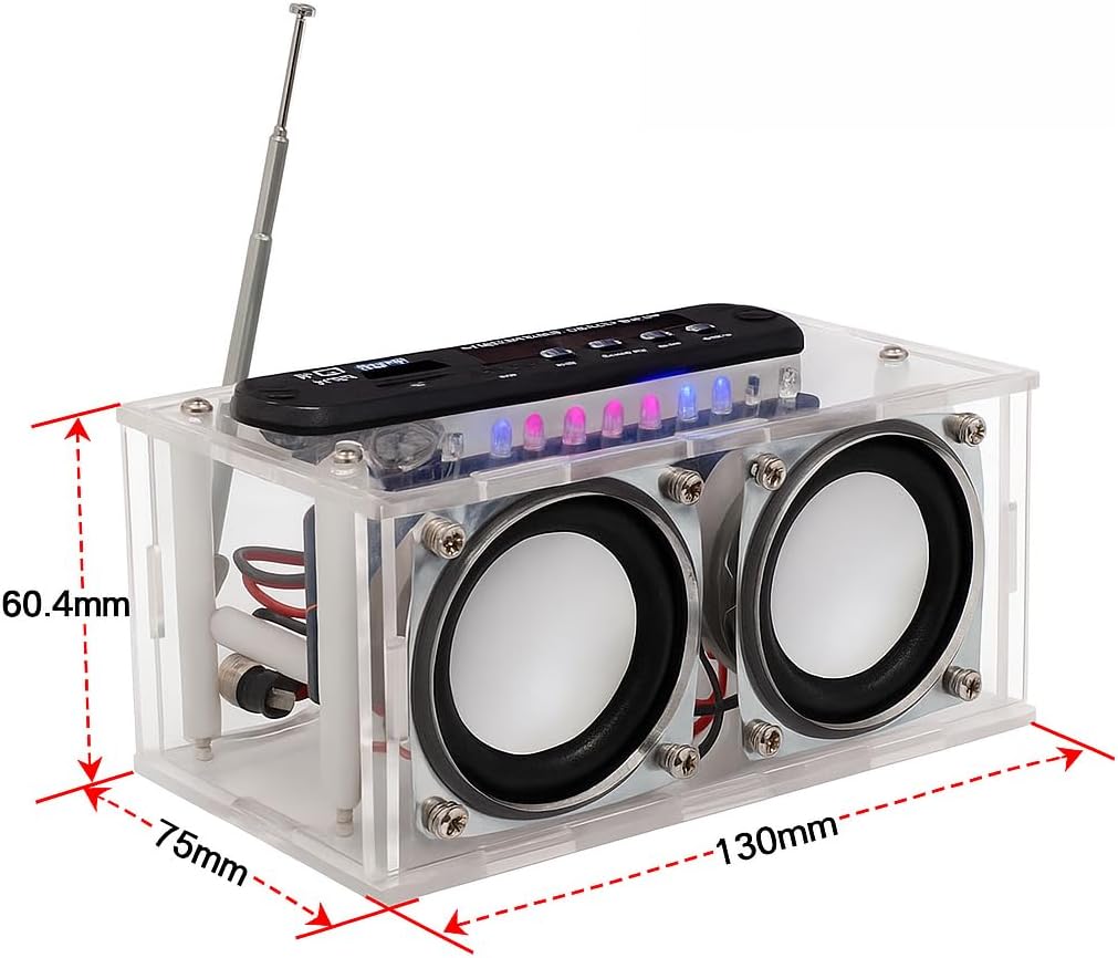 DIY Stereo Speaker Soldering Practice kit- BT,USB Player &FM Receiver- Complete Soldering Project kit with Components, PCB & Enclosure, Perfect for Electronics Enthusiasts & Beginners - Image 6