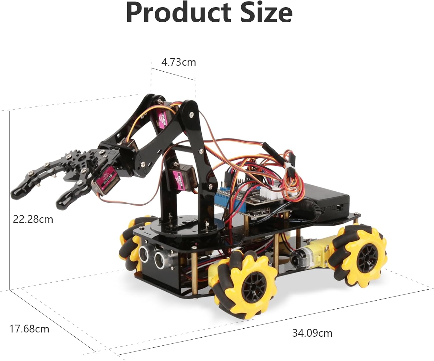 ACEBOTT Robot Arm Expansion Pack Smart Car Starter Kit, Robotics Kit for Kids Ages 8-12 12-16, STEM Toys Coding Robot Kit for Teens & Adults(QD007) - Image 8
