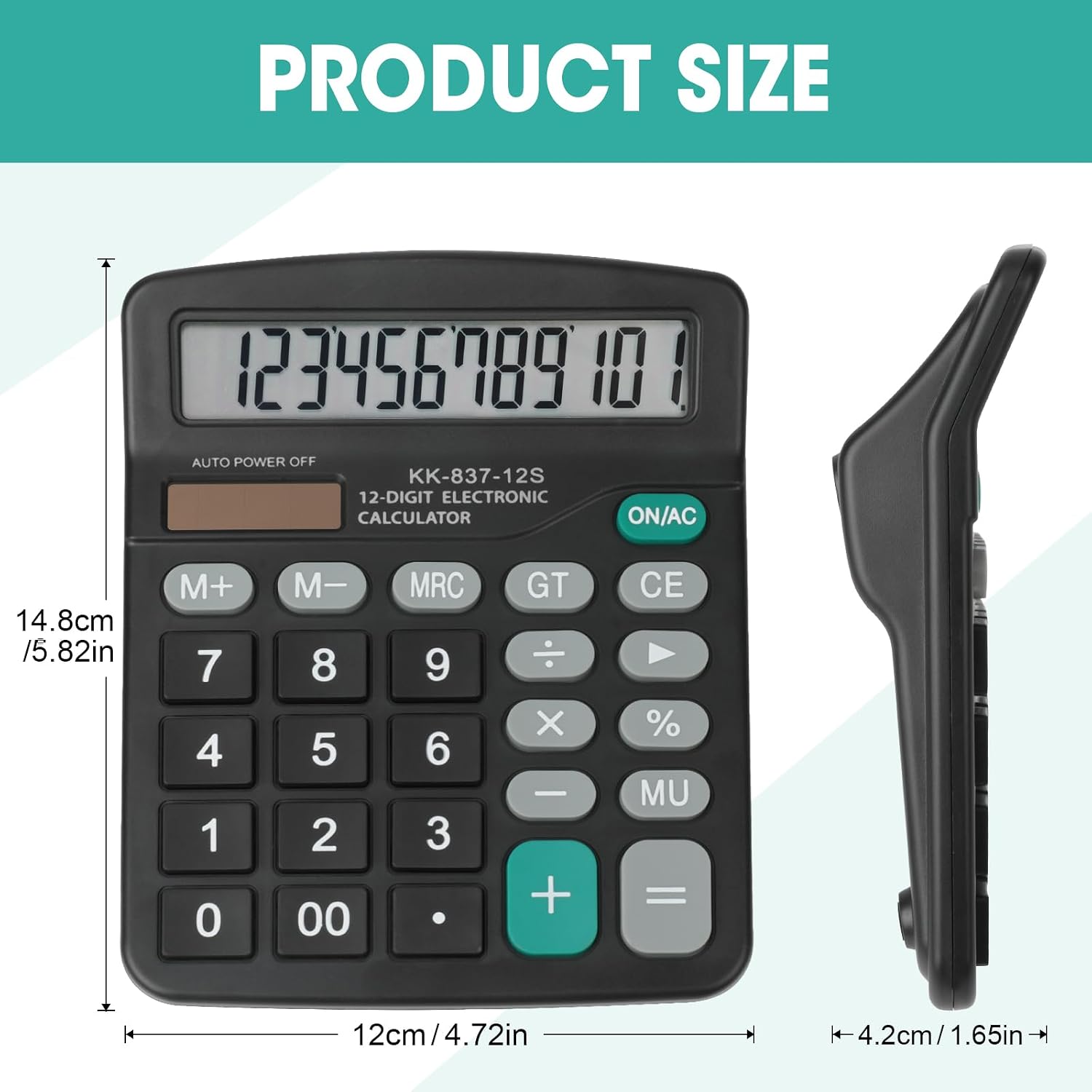 6 Pack Calculator Bulk, 12 Digits Calculators Desktop with Large LCD Display and Sensitive Butto, Solar and Battery Dual Power, Desk Calculator for Office, School, Home - Image 5