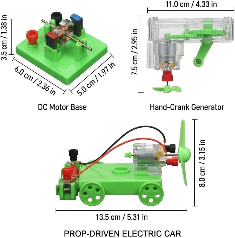 Physics Science Lab Learning Circuit kit, Electricity Experiment Set,DIY DC Electrical Motor Model Wind Powered Carts Building Circuits for Kids Junior Senior High School Students (1 Set) - Image 7