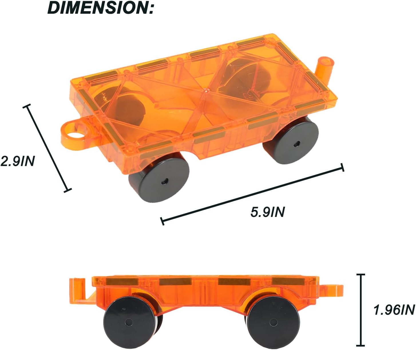 Magnetic Tiles Car Building Kit for Toddlers, 4 PCS Magnet Construction Trucks, STEM Toys for 3-8 Year Old Boys Girls, Educational Vehicle Engineering Set - Image 4