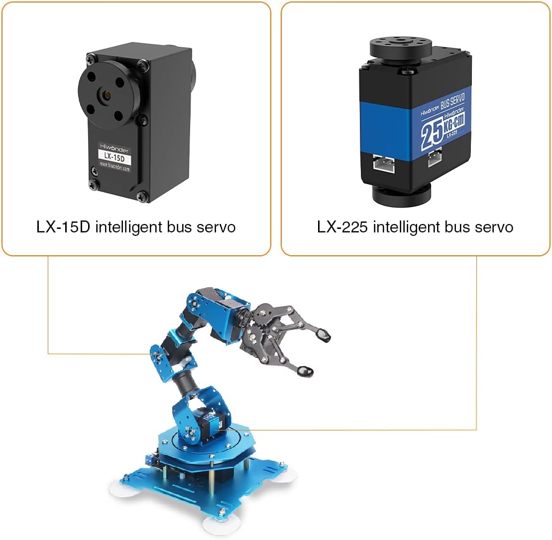Robotic Arm for Arduino Coding Programming 6DOF Hiwonder-xArm1S STEM Educational Building Robot Arm Kits, 6 AXIS Full Metal Robotic Arm Wireless Controller/PC/App/Mouse Control Learning Robot - Image 10