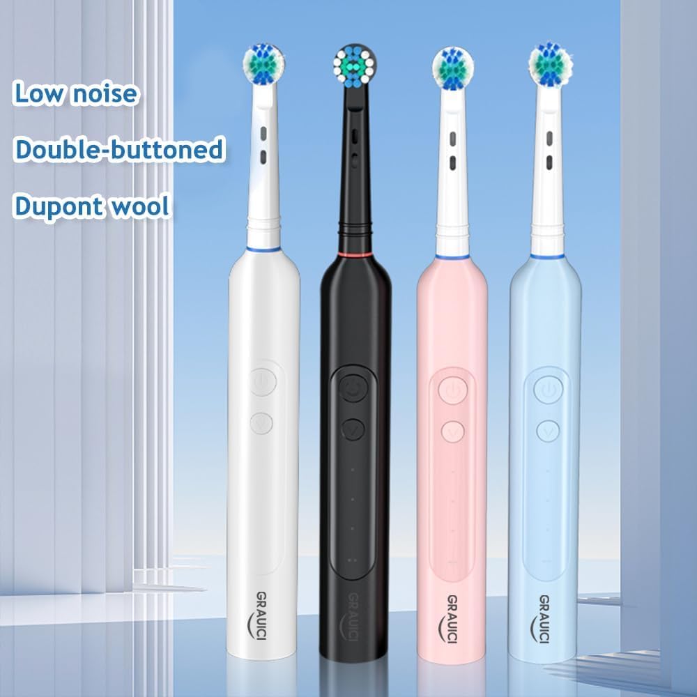 Deep Clean Rechargeable Electric Powered Toothbrush, Rechargeable Electric Toothbrush with 8 Brush Heads,Pressure Sensor to Protect Gums - Image 5
