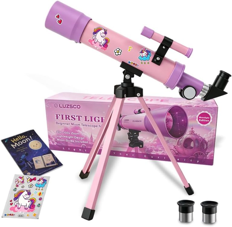Telescope for Girls, 50mm 100x Pink Purple Telescope with Unicorn Stickers