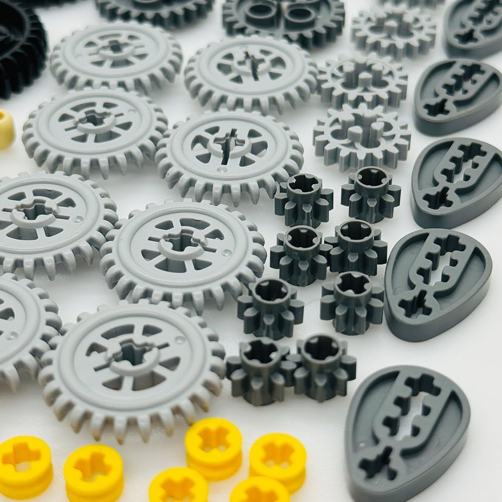 Miutrue Technical Parts Wheels Gears Building Blocks Accessories Pieces kit Construction Toys Set for Kids 6yrs+ Compatible with Major Brands - Image 6
