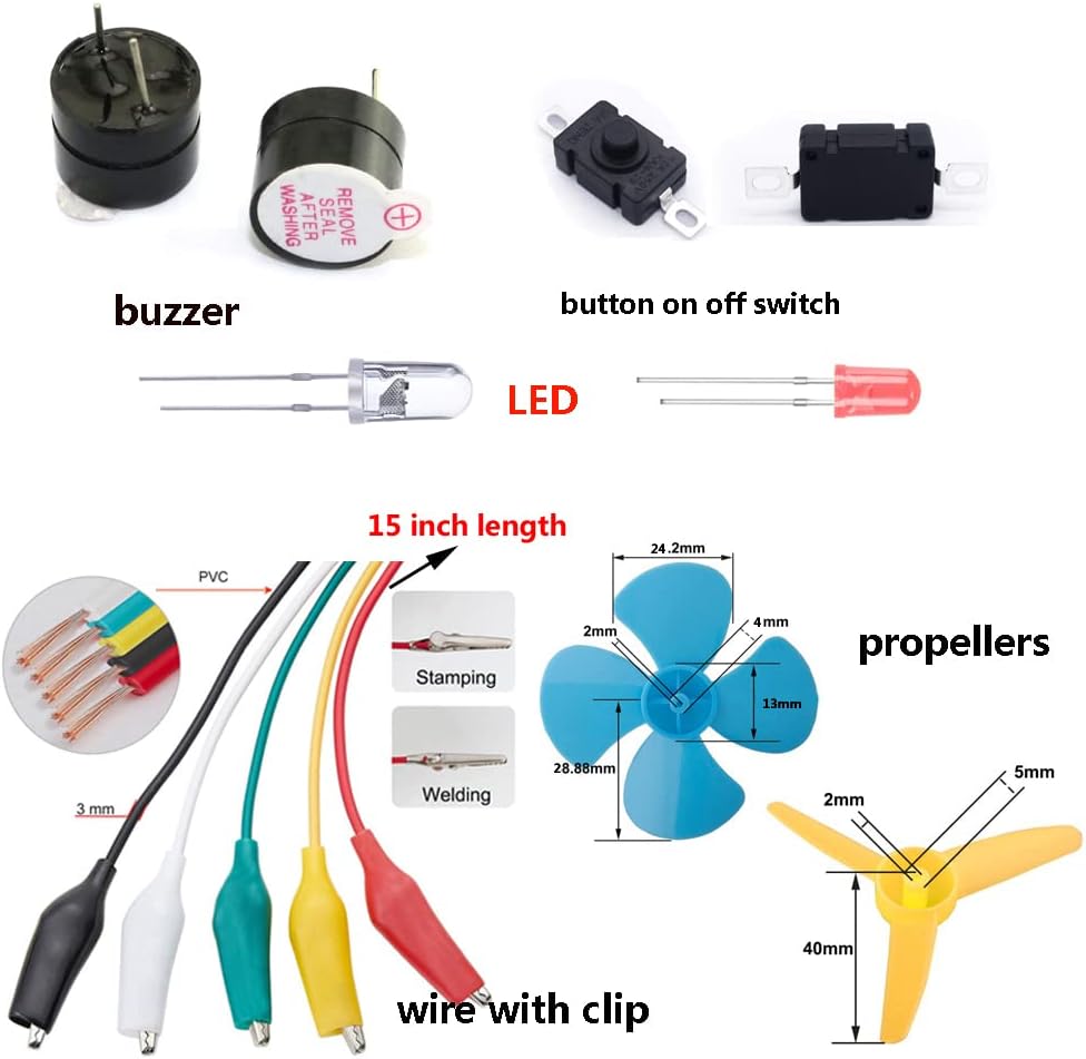 Delinx Fun Physics Science Experiment Kit: Windmill & Hand-cranked Generator, Solar Power, Basic Electric Circuit Learning, DIY Educational STEM Project for Kids & Teens, Girls & Boys - Image 5