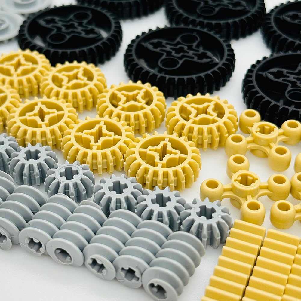 Miutrue Technical Parts Wheels Gears Building Blocks Accessories Pieces kit Construction Toys Set for Kids 6yrs+ Compatible with Major Brands - Image 7