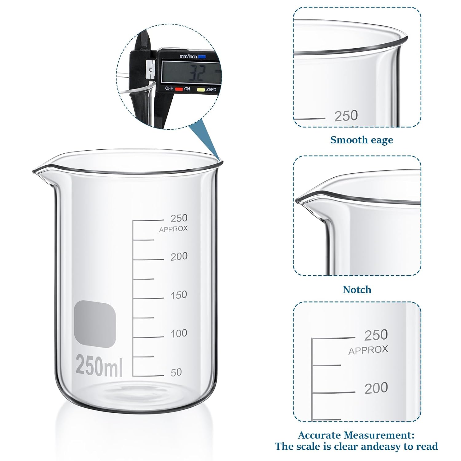 Frienda 20 Pcs 50/100/250/500/1000ml Lab Glassware Beaker Set - Image 5
