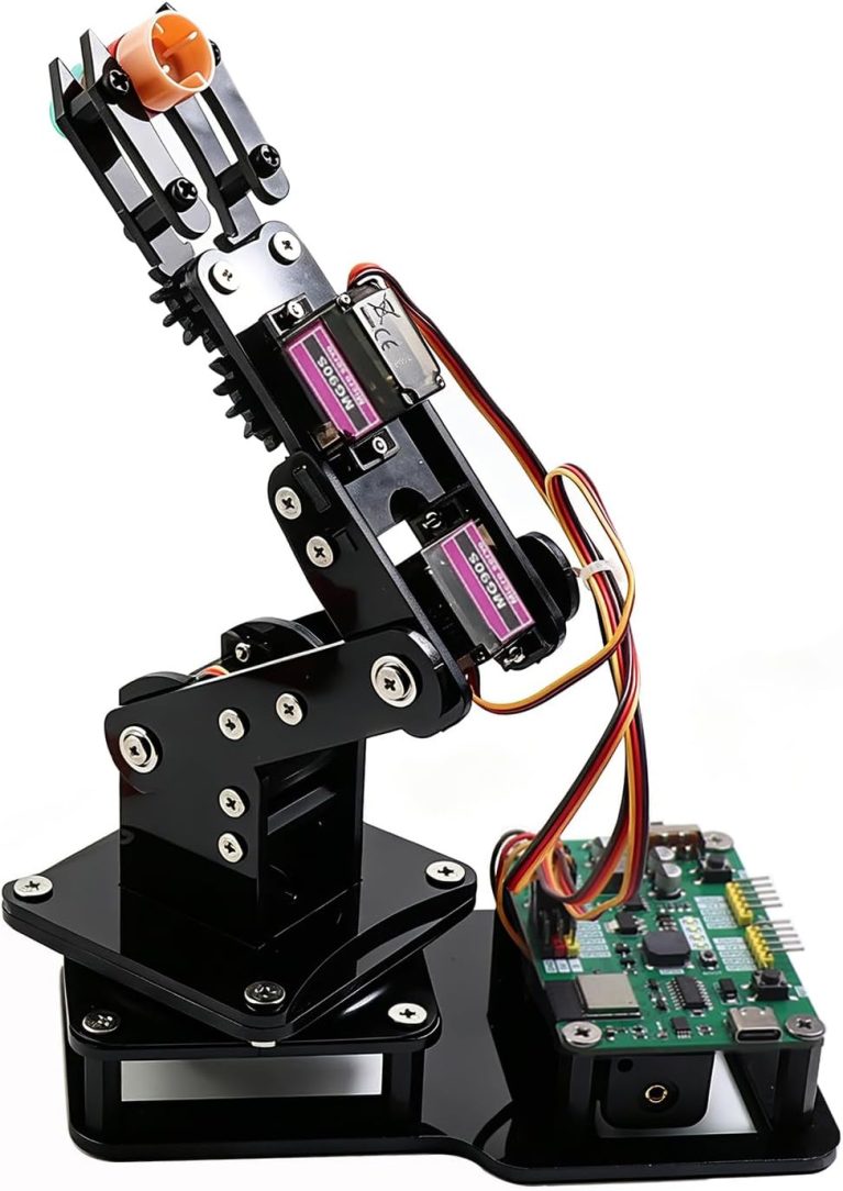 Smart Robot Arm for Arduino & MicroPython ESP32 4DOF Programmable Robotic Arm Building Kit with Joystick/Web App Control for STEAM Education, Motion Recording & Loop Playback