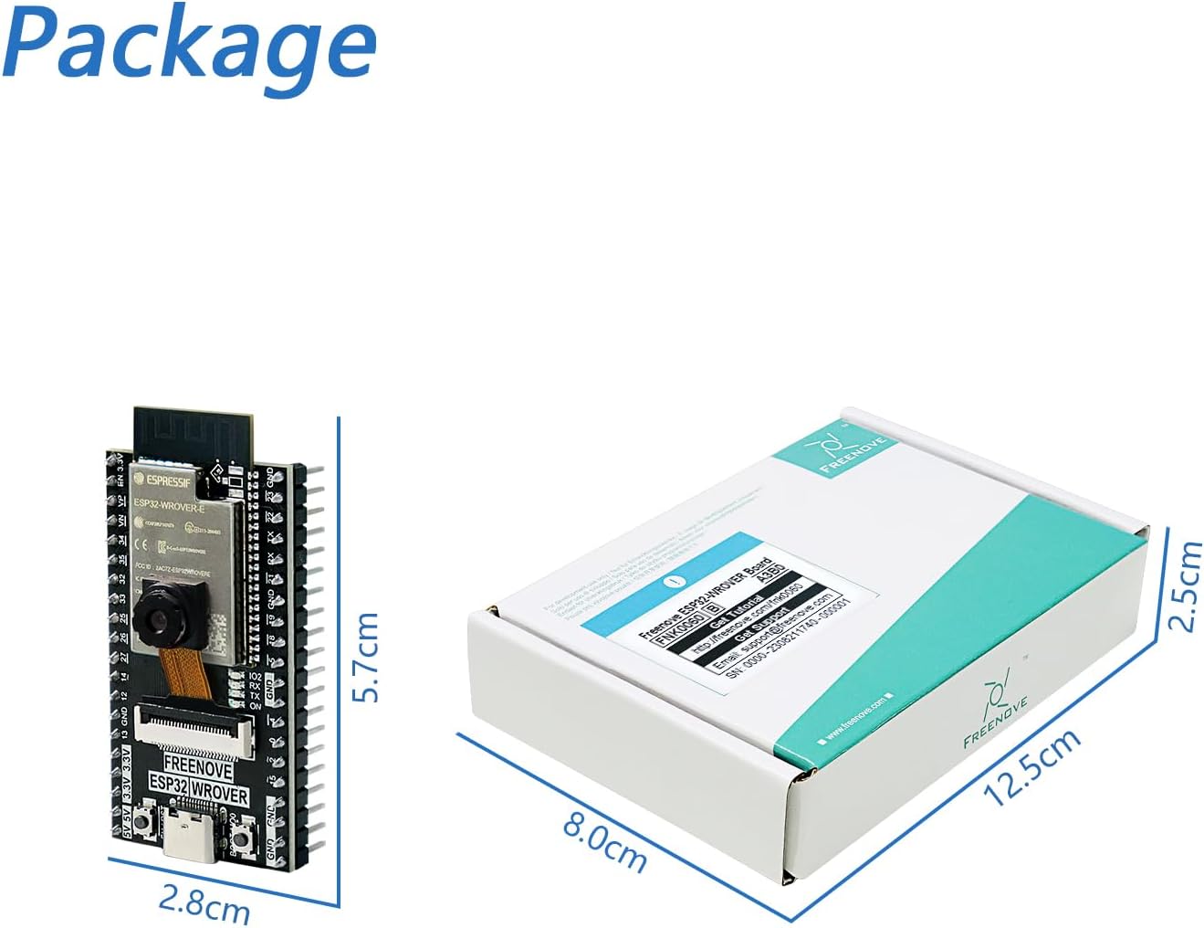 Freenove ESP32 CAM Dev Board Kit, Dual-core 32-bit 240 MHz Microcontroller, Onboard Camera WiFi+BT, Python C Code, Example Projects Tutorial - Image 6