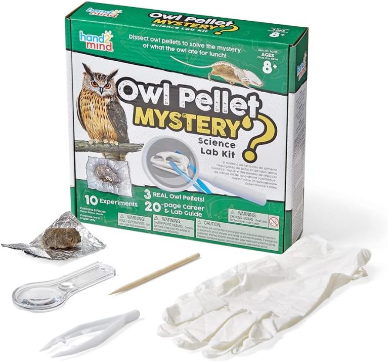 hand2mind Animal Science Kit for Kids 8-12, Kids Science Kit with Fact-Filled Guide, Learn About Animal Biology and Dissect Owl Pellets, STEM Toys, 10 Science Experiments