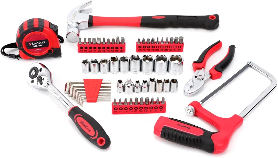 KingTool Home Repair Tool Kit - 226 Piece General Home/Auto Repair Tool Set, General Mechanic Tool Set, General Household Tool Kit, Perfect for Homeowner, Diyer, Handyman - Image 7
