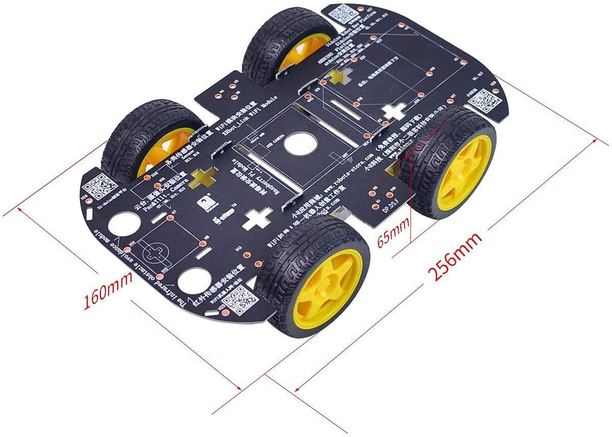 Robot Chassis 4WD Robot Car Smart Chassis Kit with 4 TT Motor for Arduino/Raspberry Pi/Jetson Nano, Smart Robotic Car Chassis DIY Learning Kit - Image 3