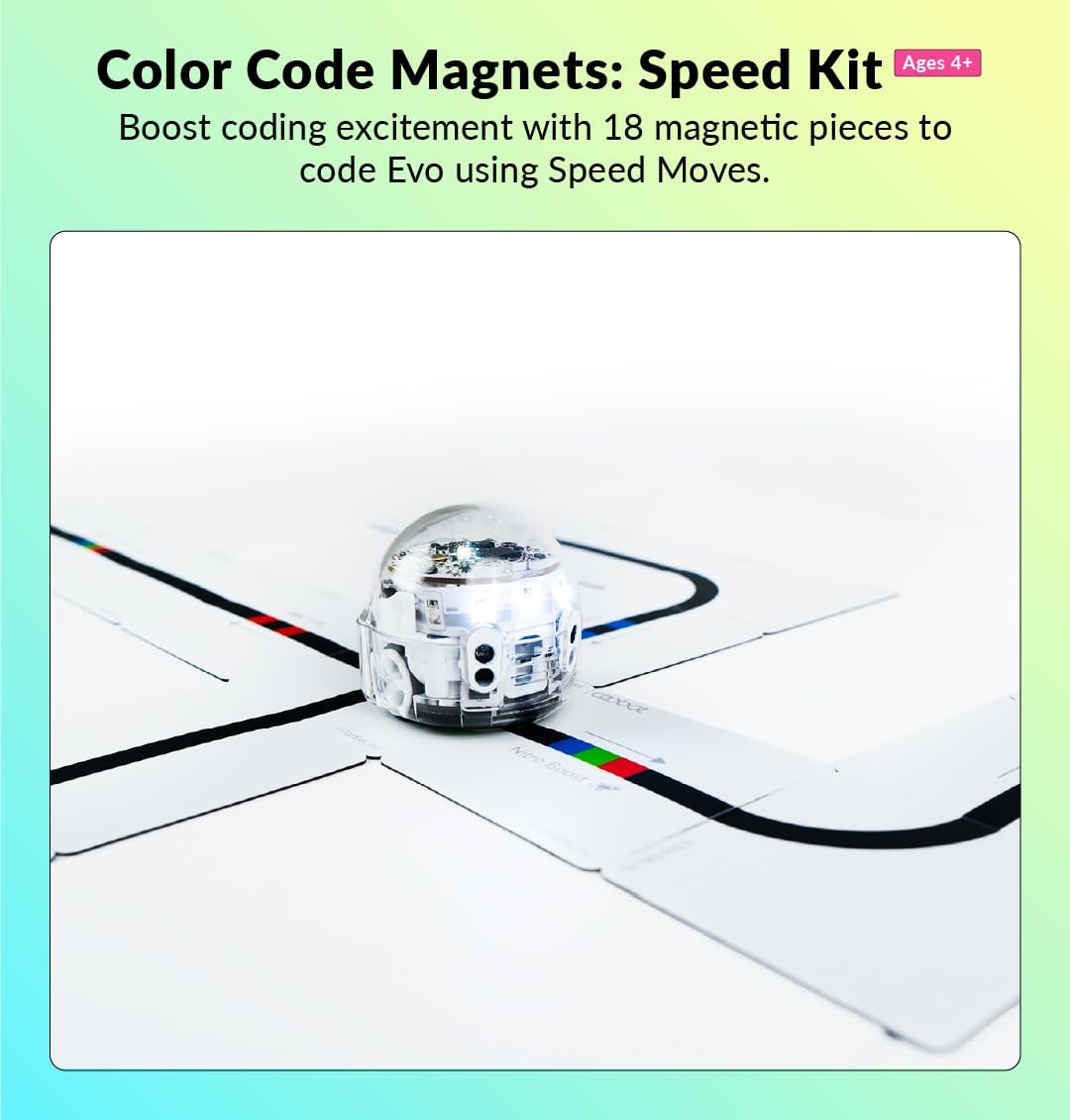 Ozobot Color Code Magnets Speed Kit, Interactive Coding Learning Tool for Kids Ages 3+, Enhances Logic & Problem Solving Skills, 18 Tiles, Evo & Color Codes Magnets Base Kit Required Not Included - Image 3