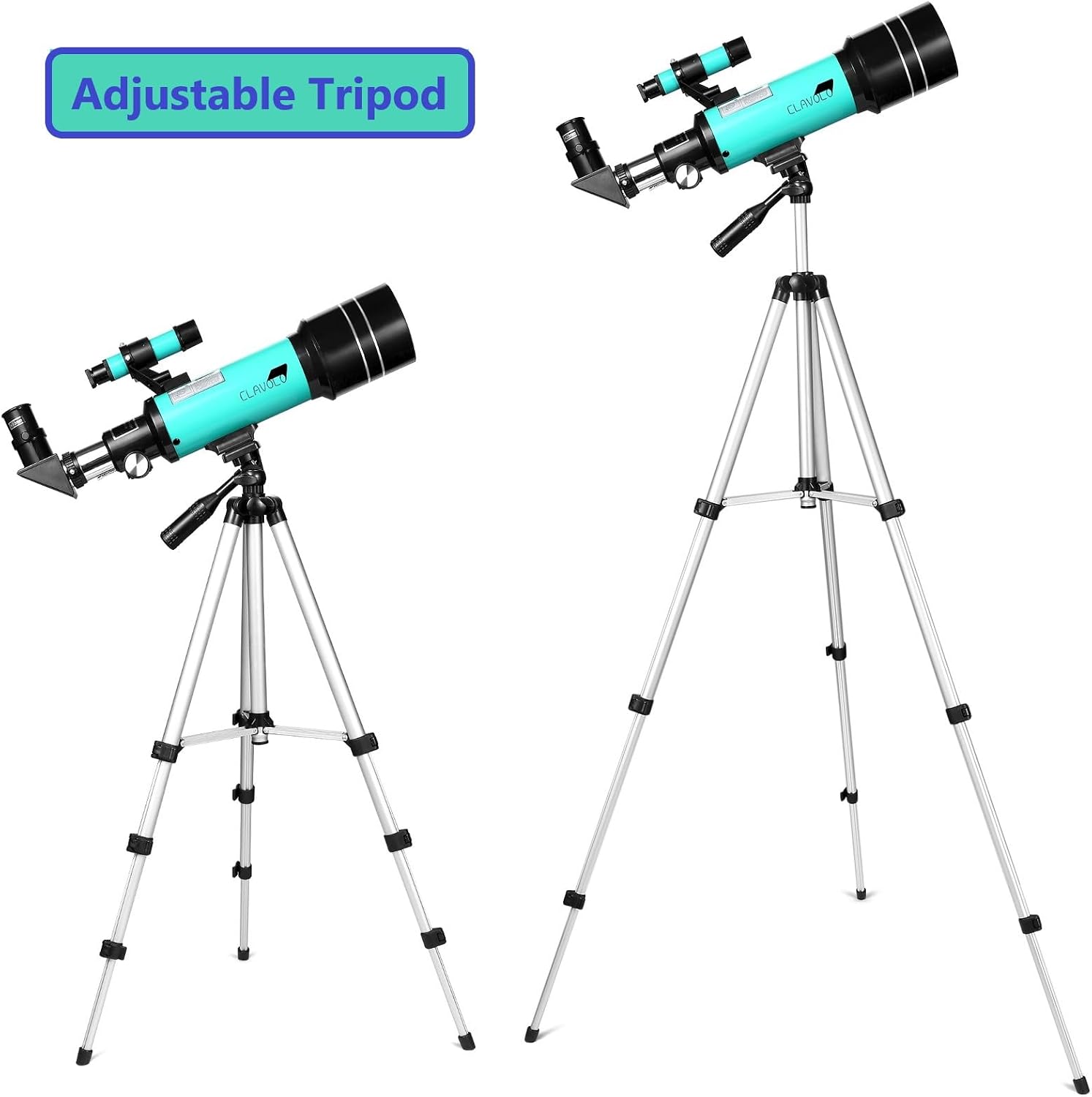 Telescope 70mm Aperture for Kids & Astronomy Beginners, Travel Telescope with Adjustable Tripod & Phone Adaper, Magnification 20X–200X - Image 2