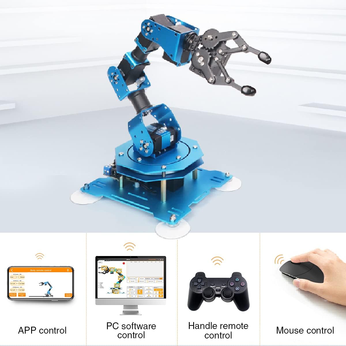 Robotic Arm for Arduino Coding Programming 6DOF Hiwonder-xArm1S STEM Educational Building Robot Arm Kits, 6 AXIS Full Metal Robotic Arm Wireless Controller/PC/App/Mouse Control Learning Robot - Image 9