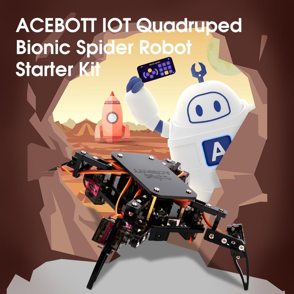 ACEBOTT Science Kits Spider Robot Building Kit STEM Crawling Robot Gifts for Kids Boys Ages 8-12 Girls, Scientific Coding Robotic Technic Creative DIY Toys for Birthday - Image 2