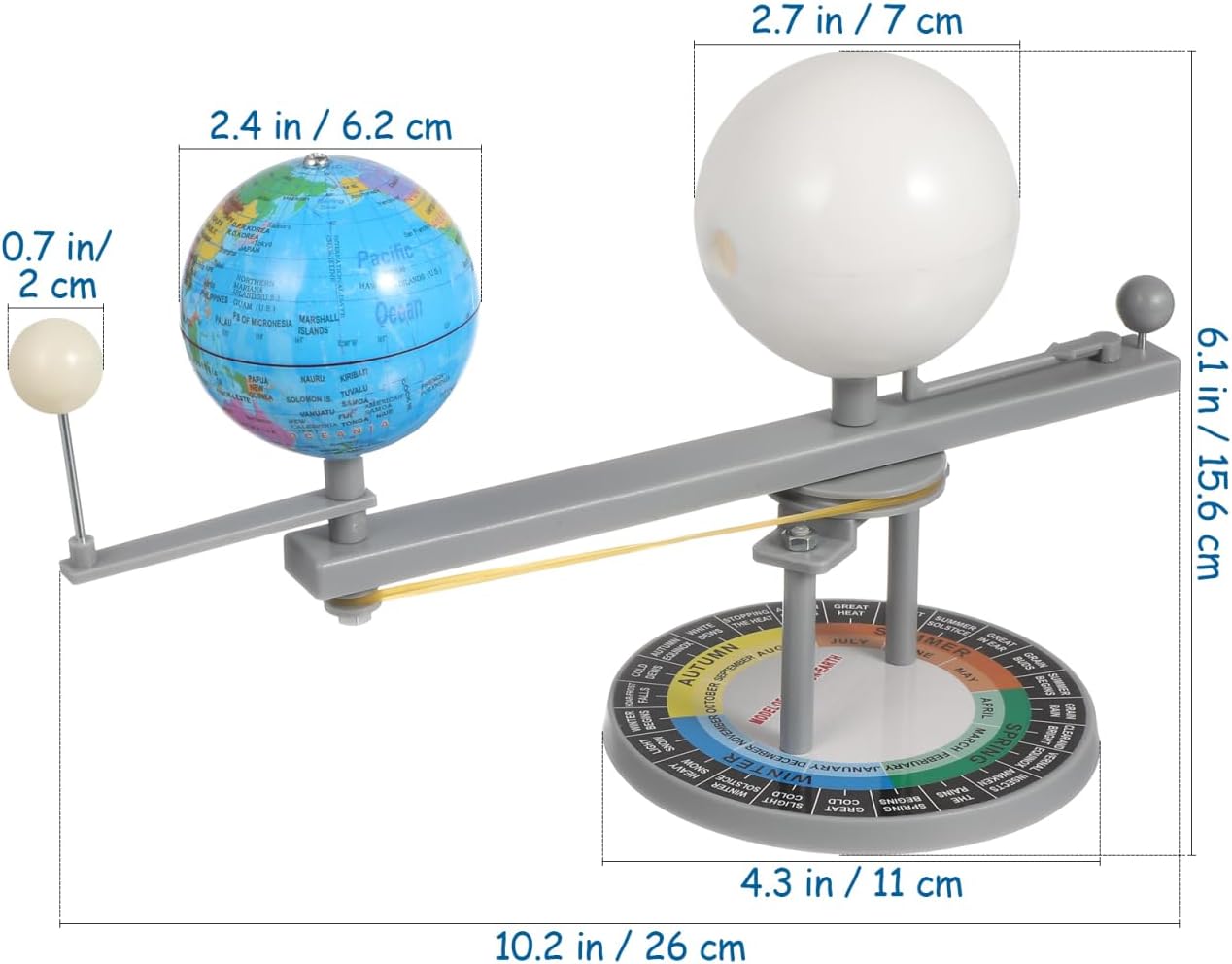 Alasum Sun Earth Moon Orbital Model Educational Apparatus Astronomy Science Kit for Classroom Teaching and Simulation Planetary Movements Learning Toy 8.26X6.69X4.13In - Image 4