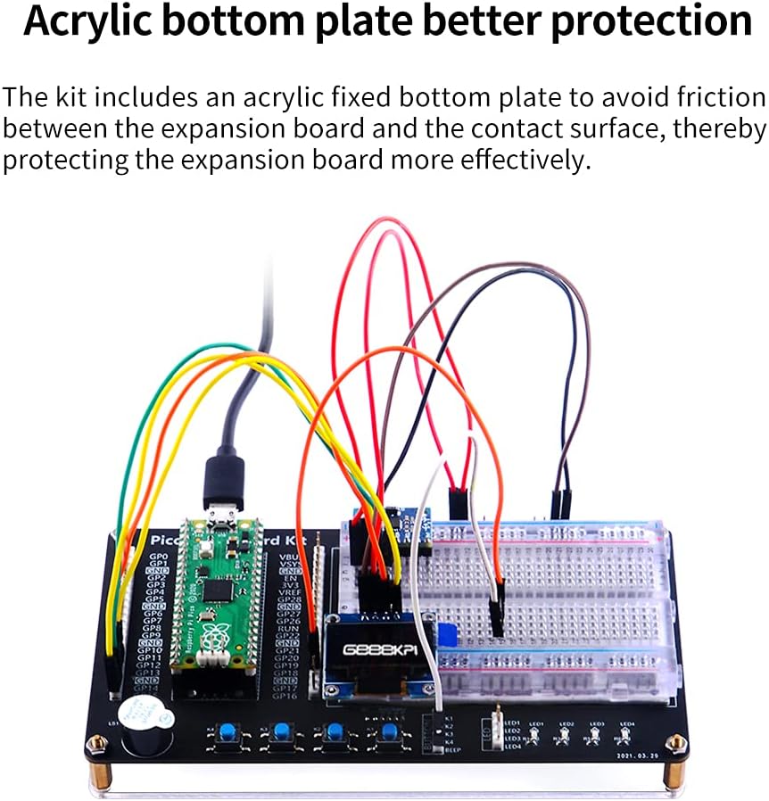 GeeekPi Micro Python Programing Kit for Raspberry Pi Pico, Breadboard, I2C 1602 LCD Display Module for Raspberry Pi Beginners & Software Engineer - Image 8