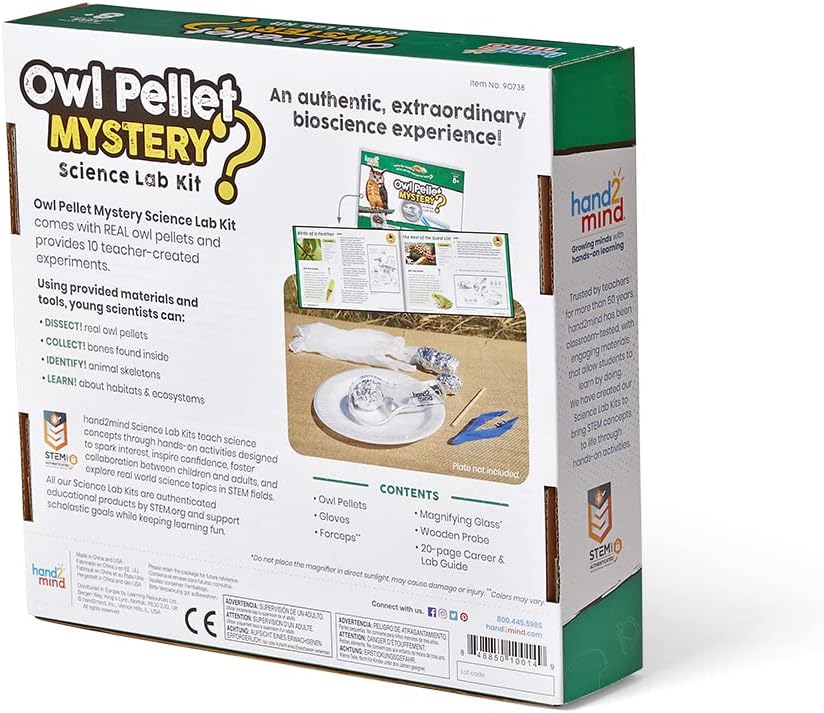 hand2mind Animal Science Kit for Kids 8-12, Kids Science Kit with Fact-Filled Guide, Learn About Animal Biology and Dissect Owl Pellets, STEM Toys, 10 Science Experiments - Image 5