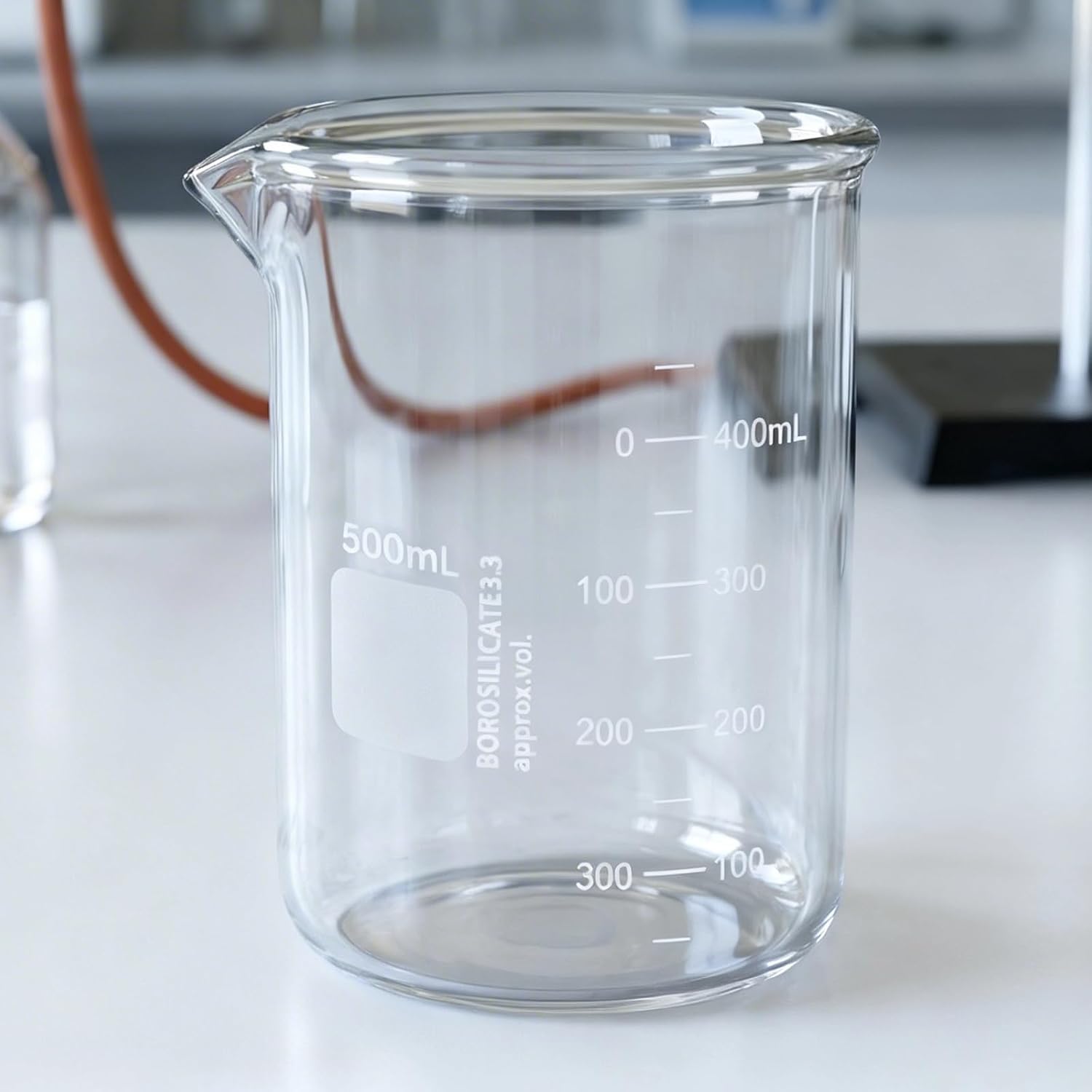 Heavy Duty 500ML Glass Beaker, White Double Scale Graduation, Borosilicate 3.3 Glass, Low Form Griffin Lab Measuring Beaker, 1 Each (500ML) - Image 7