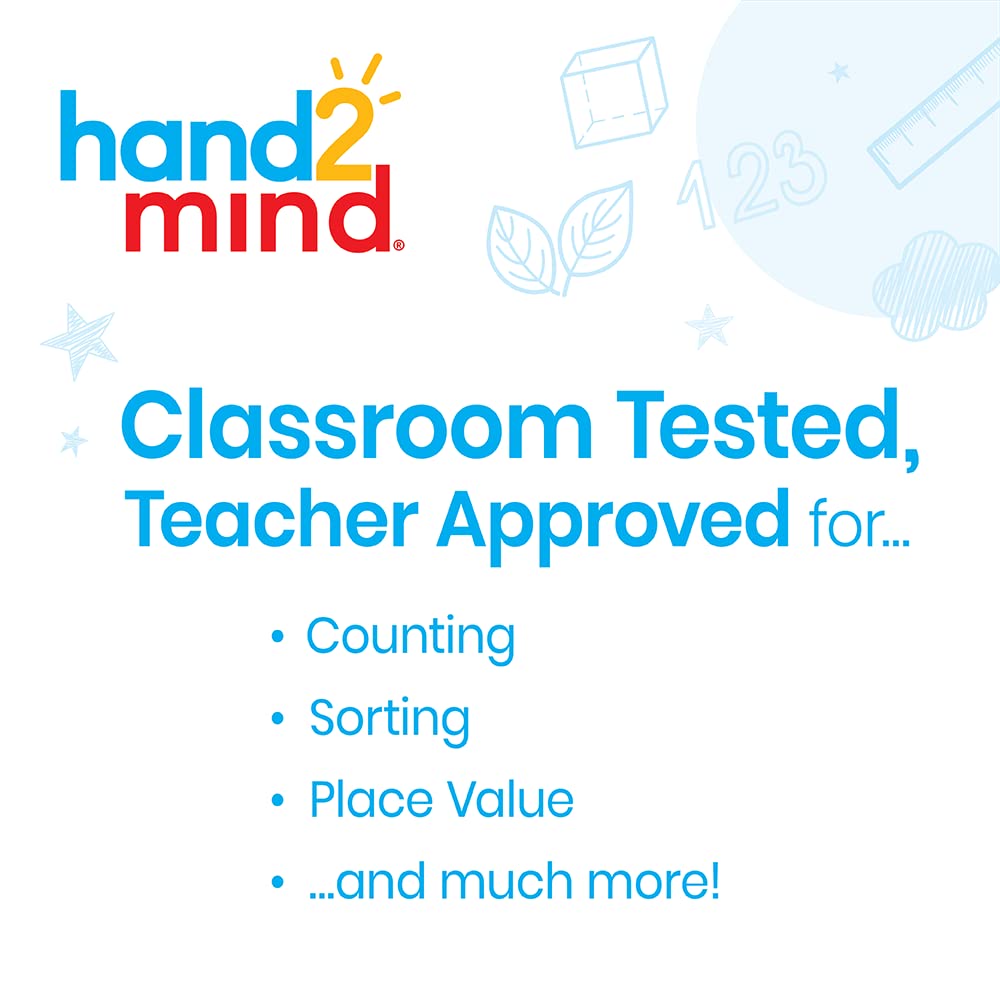 hand2mind-93538 Take Home Math Manipulatives Kit for Kids Grade K-2, with Snap Cubes, Base Ten Blocks, Cuisenaire Rods, Pattern Blocks, Color Tiles and Learning Clock, Homeschool Supplies (292 Pieces) - Image 2