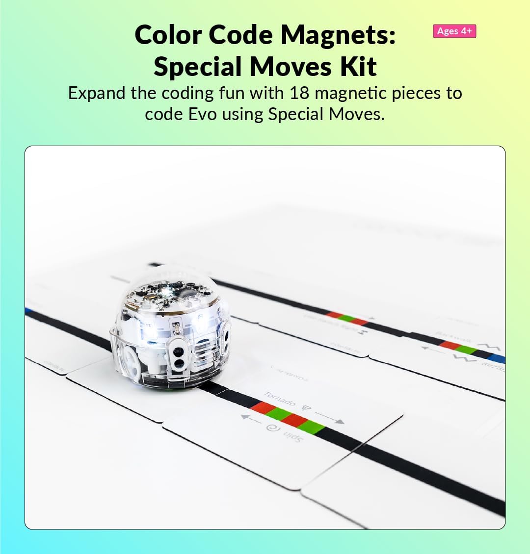 Ozobot Color Code Magnets Special Moves Kit, Interactive Coding Learning Tool for Kids Ages 5+,Enhances Logic & Problem Solving Skills,18 Tiles,Evo & Color Codes Magnets Base Kit Required Not Included - Image 3