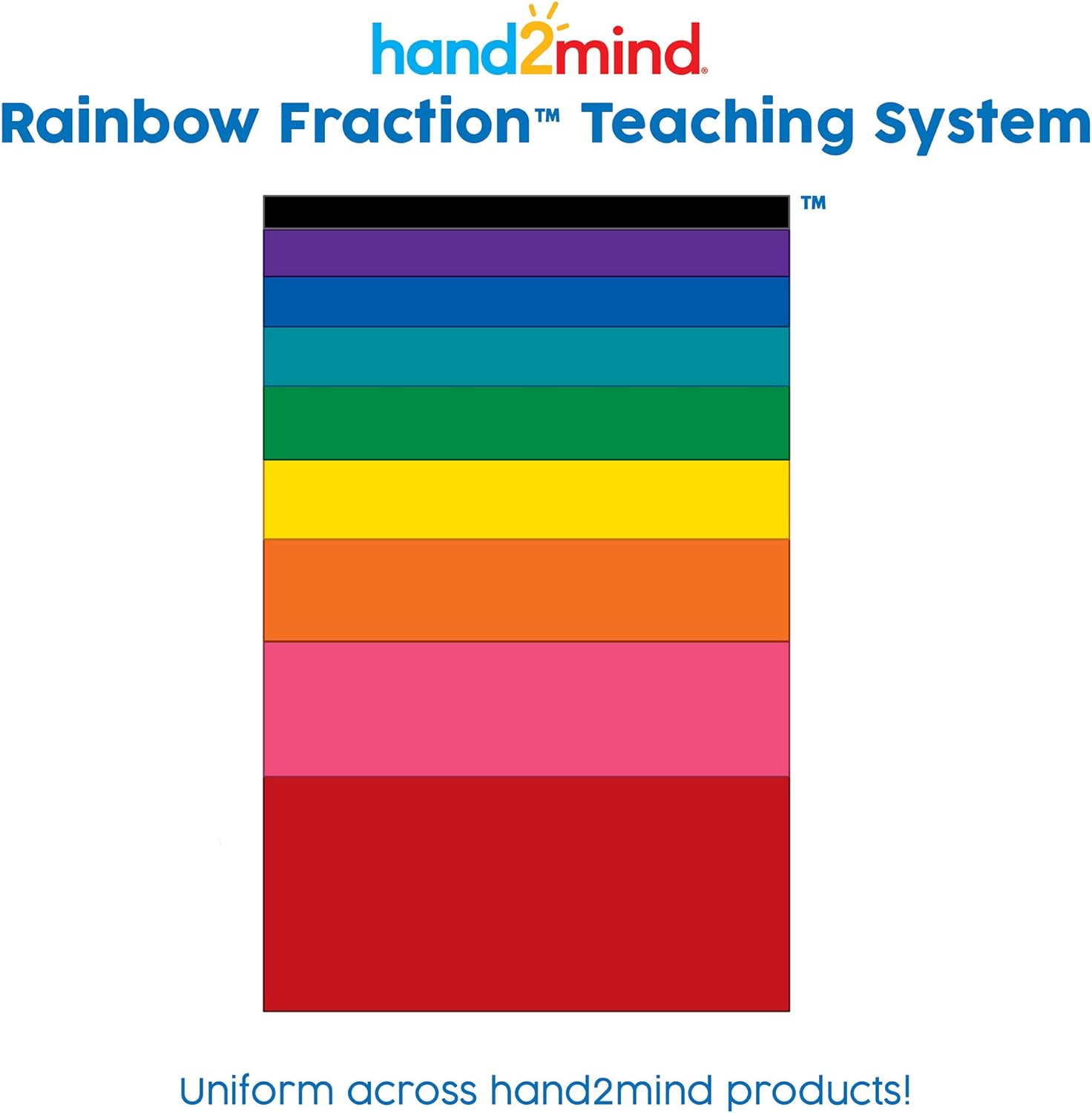 hand2mind Rainbow Fraction Tower Cubes, Fraction Equivalency, Montessori Math Blocks Materials for Kids, Math Manipulatives 4th Grade, Elementary Teacher Must Haves (Set of 51) - Image 3