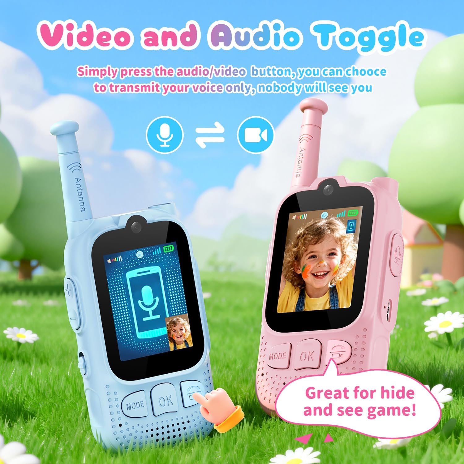 Kids Video Walkie Talkies, 2 Pack Facetime Wakey takey with Video for Kids - Image 5