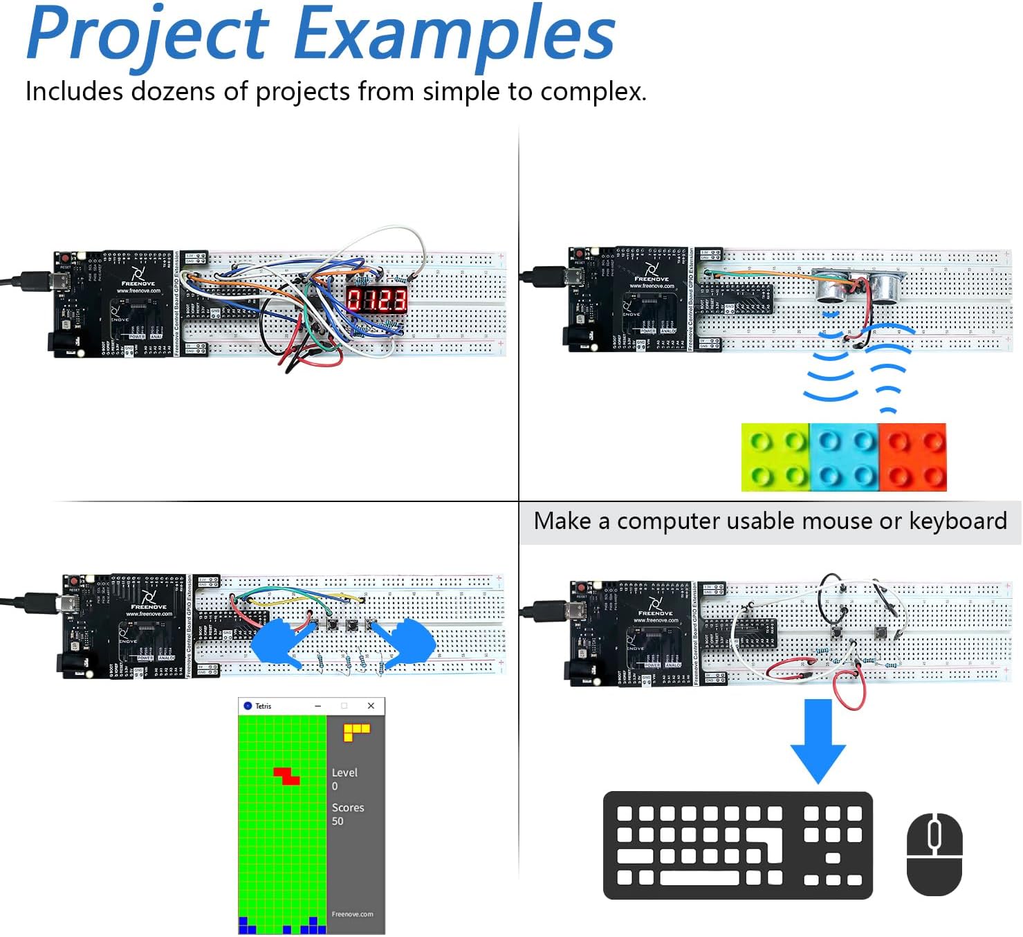 Freenove Ultimate Starter Kit with Board V5 Rev4 Mini (Compatible with Arduino IDE), Arm Cortex-M4 Microcontroller, 399-Page Detailed Tutorial, 220 Items, 78 Projects - Image 4