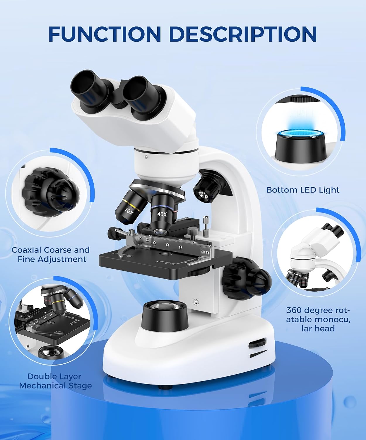 PalliPartners Compound Binocular Microscope for Adults, Professionals&Kids - Image 7