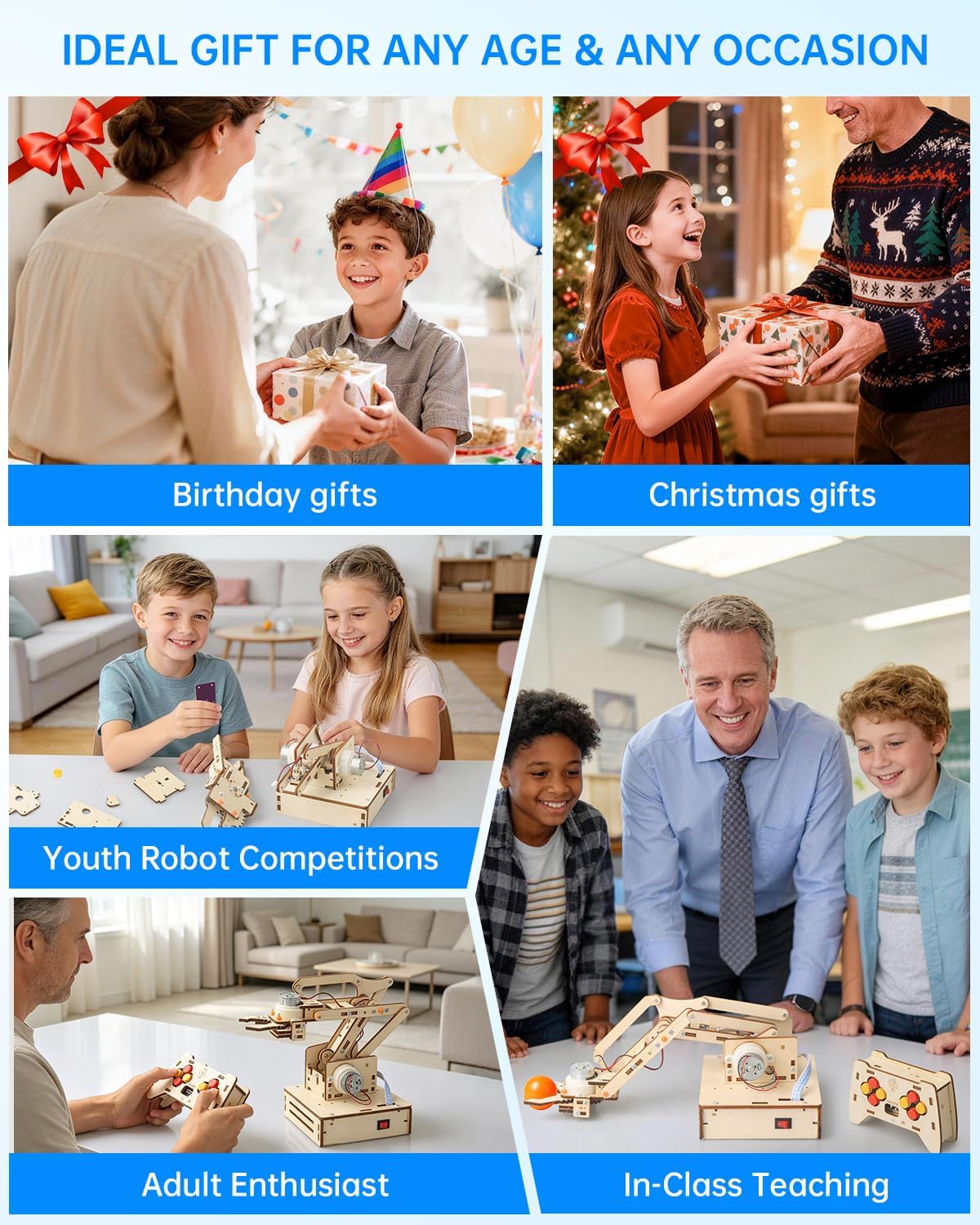Robot Arm Kits, Robotics for Kids Ages 8-12 14-16 STEM Toys, DIY Science Experiment Engineering Building Circuits Projects, Birthday Gifts for 9 10 11 13 14 15 16+ Year Old Boys Girls Teens Adults - Image 7