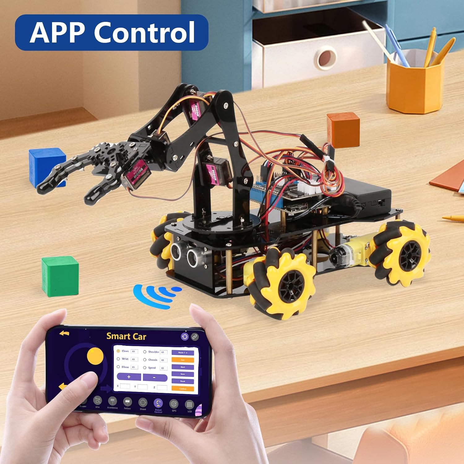 ACEBOTT Robot Arm Expansion Pack Smart Car Starter Kit, Robotics Kit for Kids Ages 8-12 12-16, STEM Toys Coding Robot Kit for Teens & Adults(QD007) - Image 4