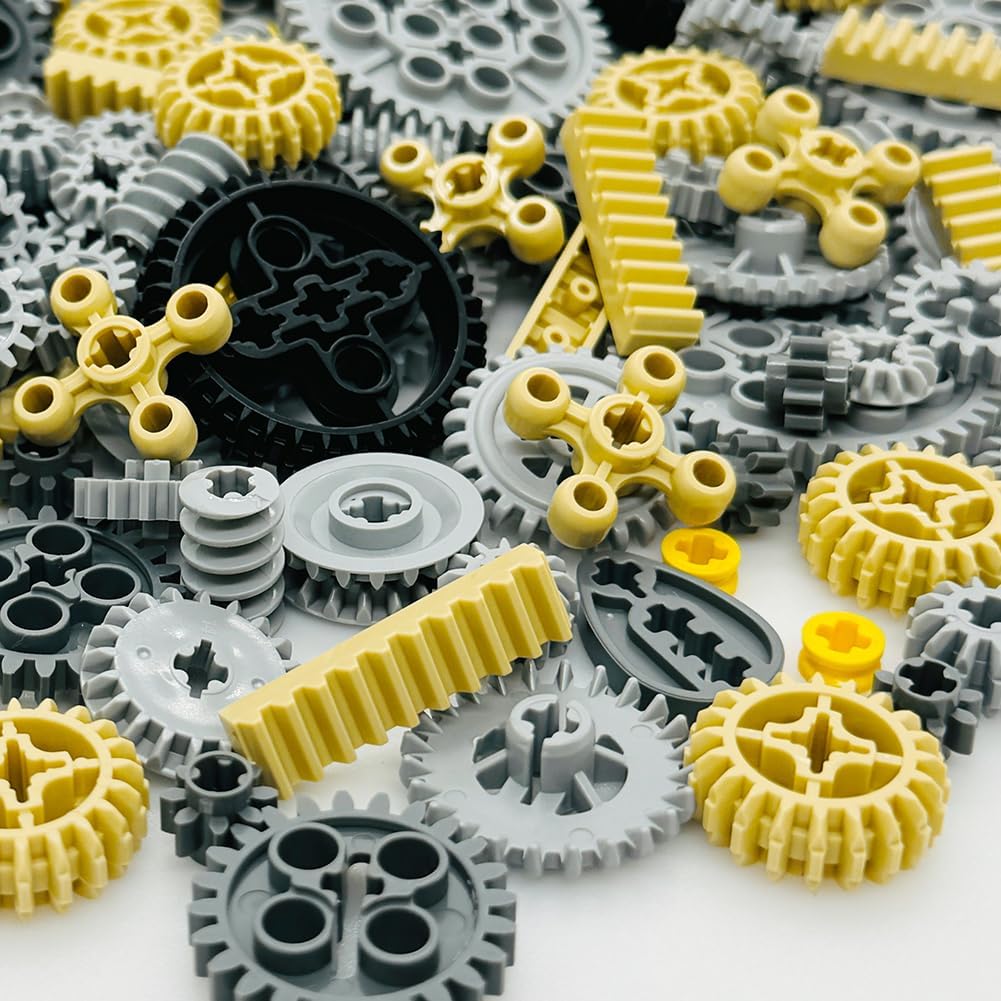 Miutrue Technical Parts Wheels Gears Building Blocks Accessories Pieces kit Construction Toys Set for Kids 6yrs+ Compatible with Major Brands - Image 3