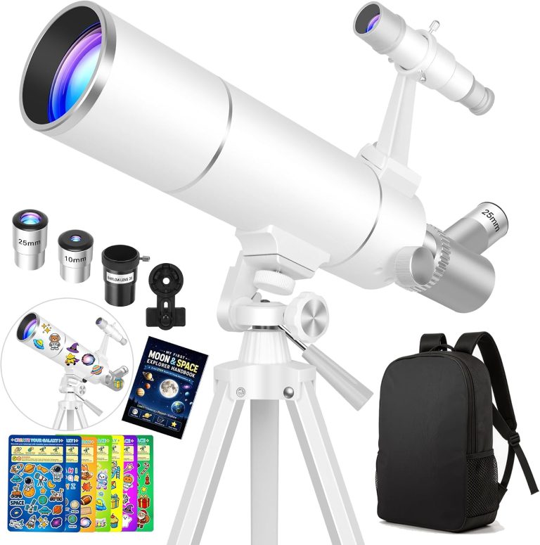 Hawkko Telescope Kit for Kids 8-12, 80mm Aperture 500mm Portable Telescope