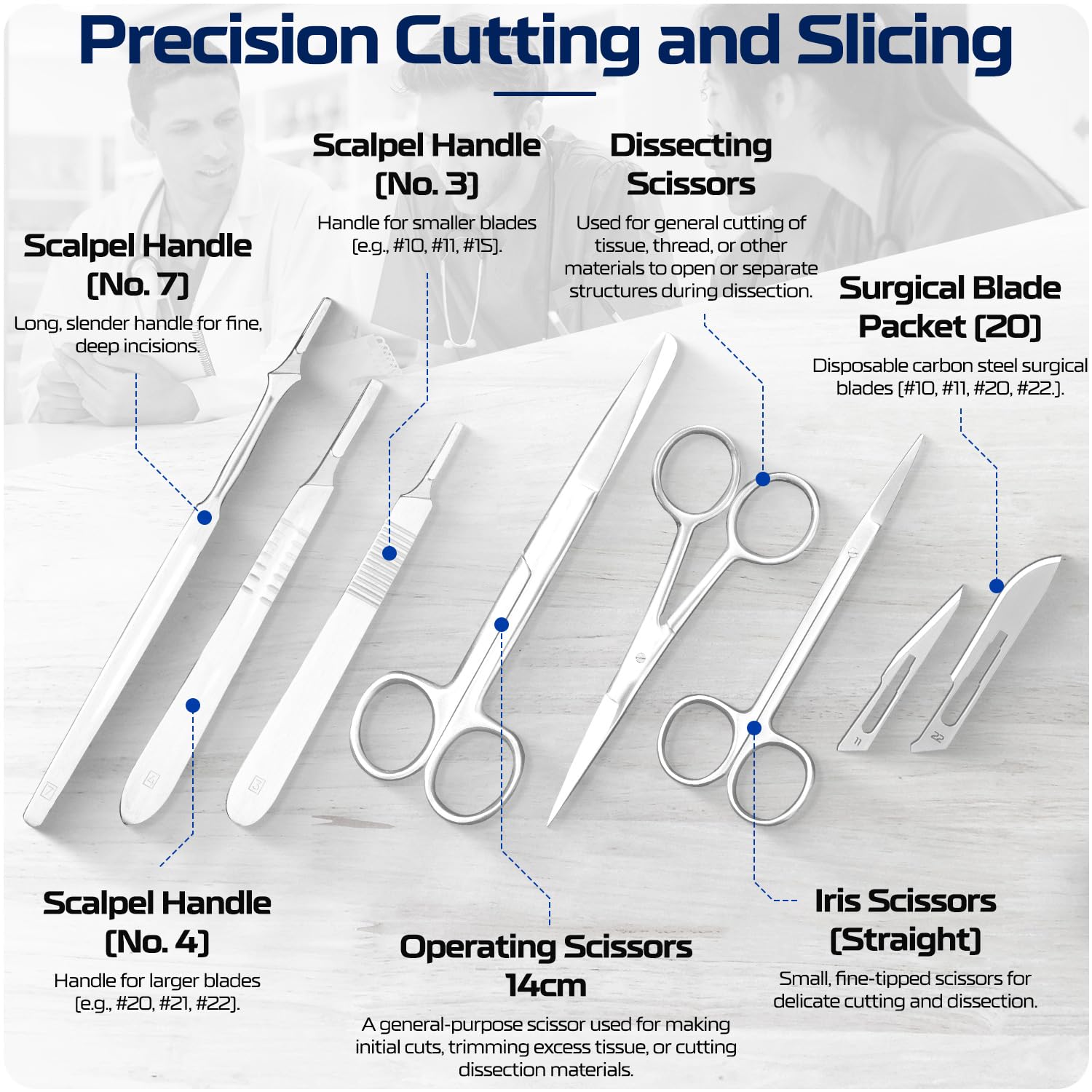Advanced Dissection Kits - 46 or 33 Piece German Stainless Steel Instruments for College, Medical & Veterinary or Middle and High School Students - Complete Anatomy Lab Tools Surgical-Grade - Image 2