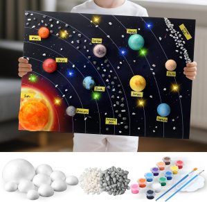 20 Pcs Solar System Model Kit Plane...