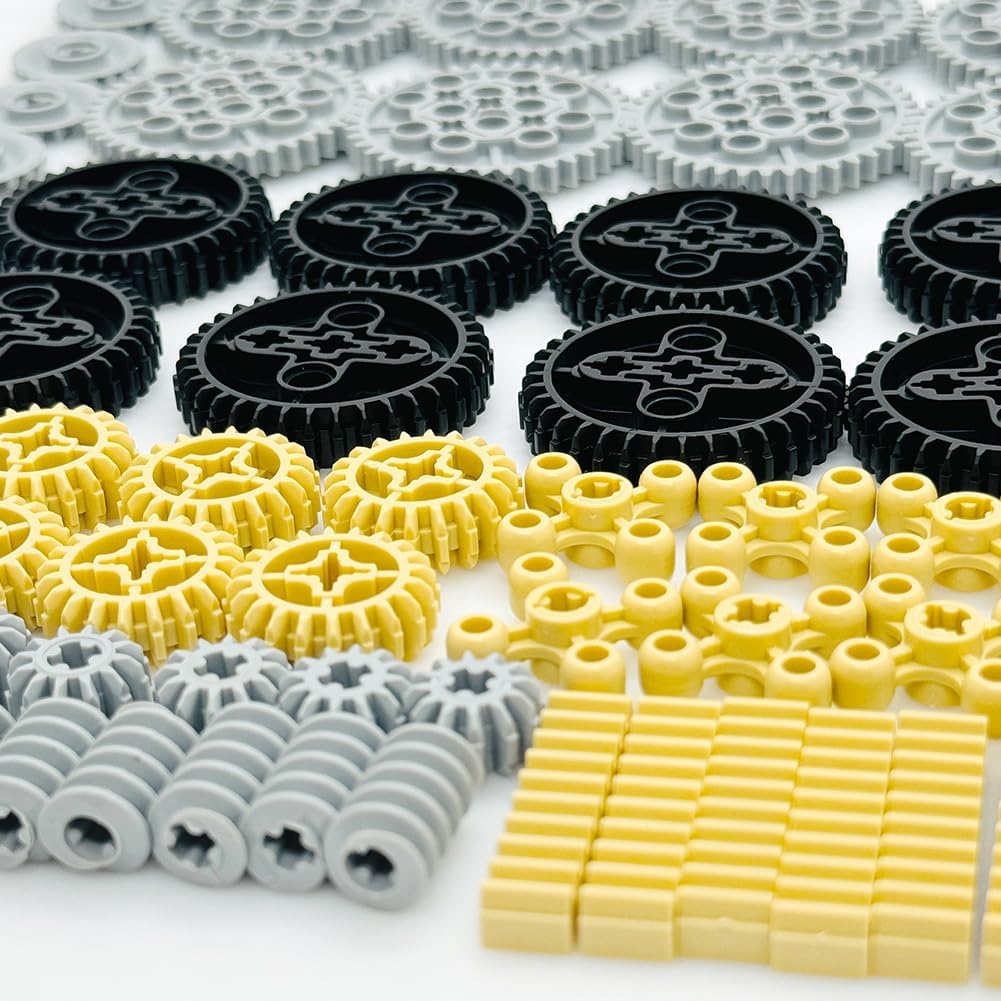 Miutrue Technical Parts Wheels Gears Building Blocks Accessories Pieces kit Construction Toys Set for Kids 6yrs+ Compatible with Major Brands - Image 5