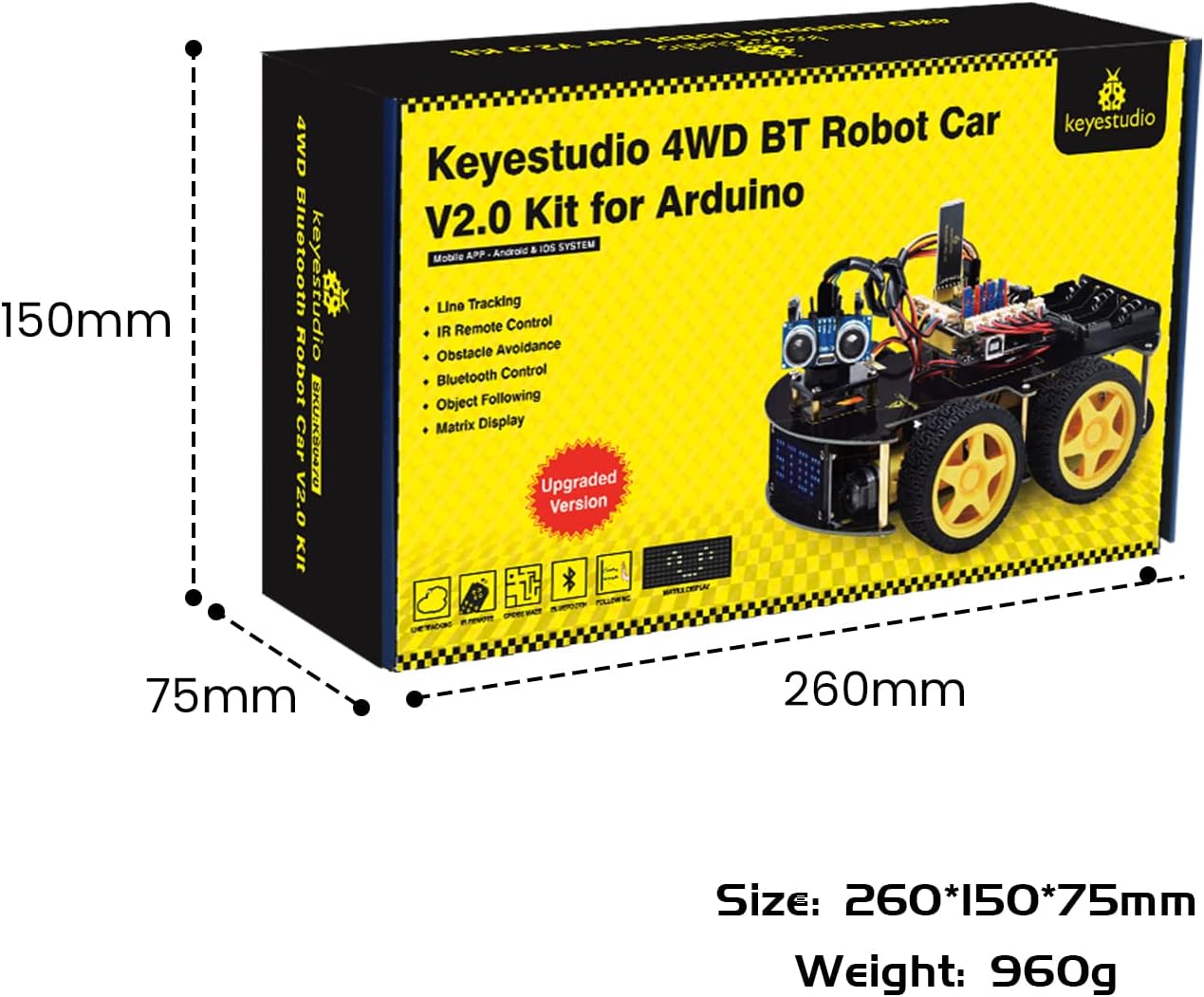 KEYESTUDIO Smart Car Kit,4WD Programmable DIY Starter Kit for Arduino for Uno R3,Electronics Programming Project/STEM Educational/Science Coding Kit for Teens Adults15+ - Image 9