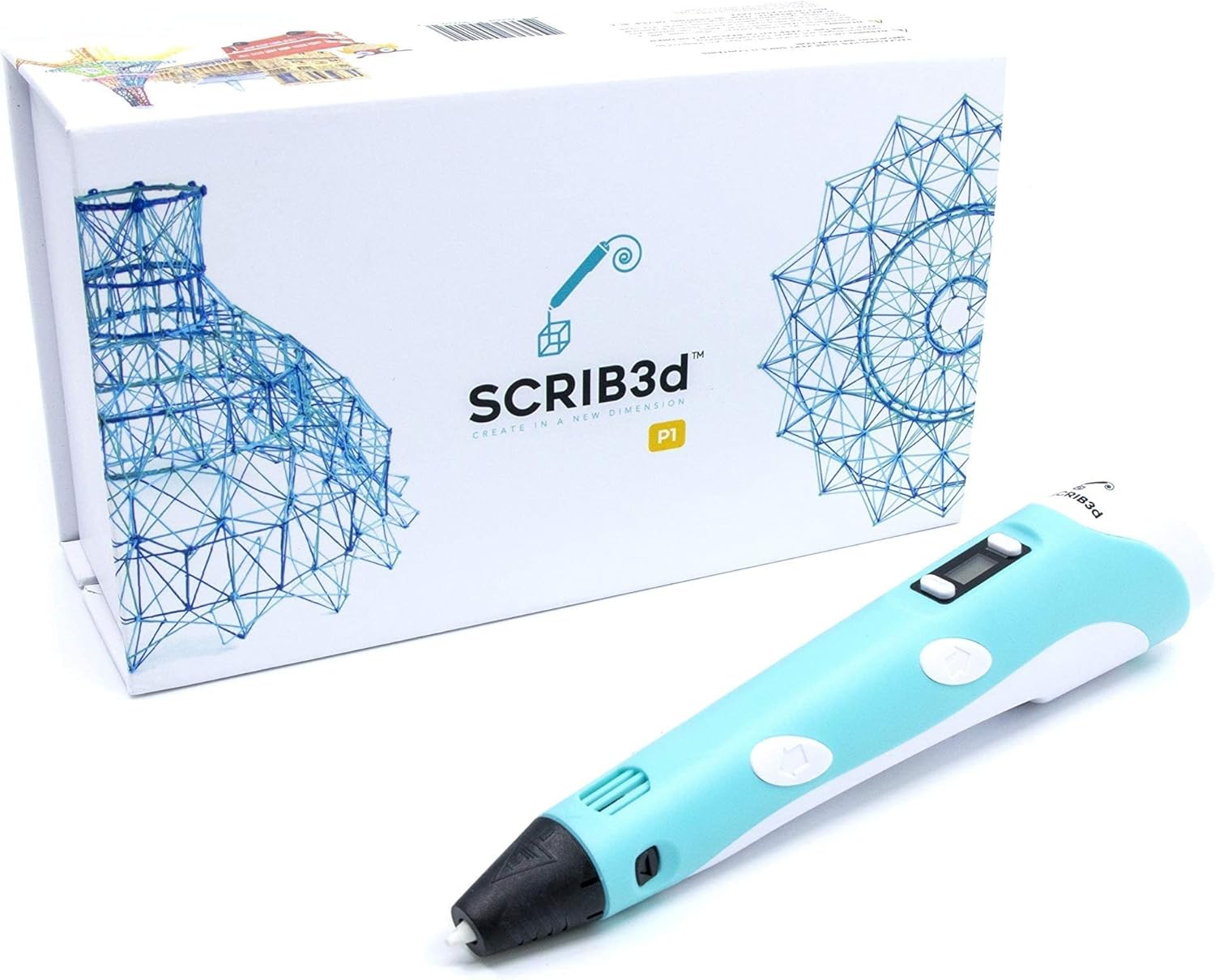 SCRIB3D P1 3D Printing Pen with 3 Starter Colors and PLA Refill Pack with 20 Assorted Colors - Image 2