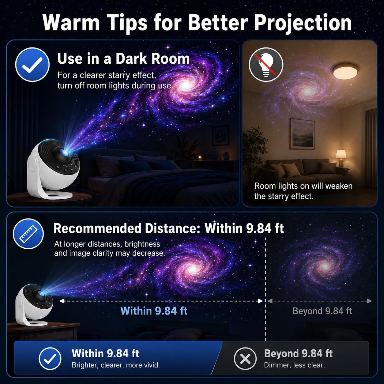 Galaxy Projector Night Light, 13-in-1 Star Projector for Bedroom, White - Image 4