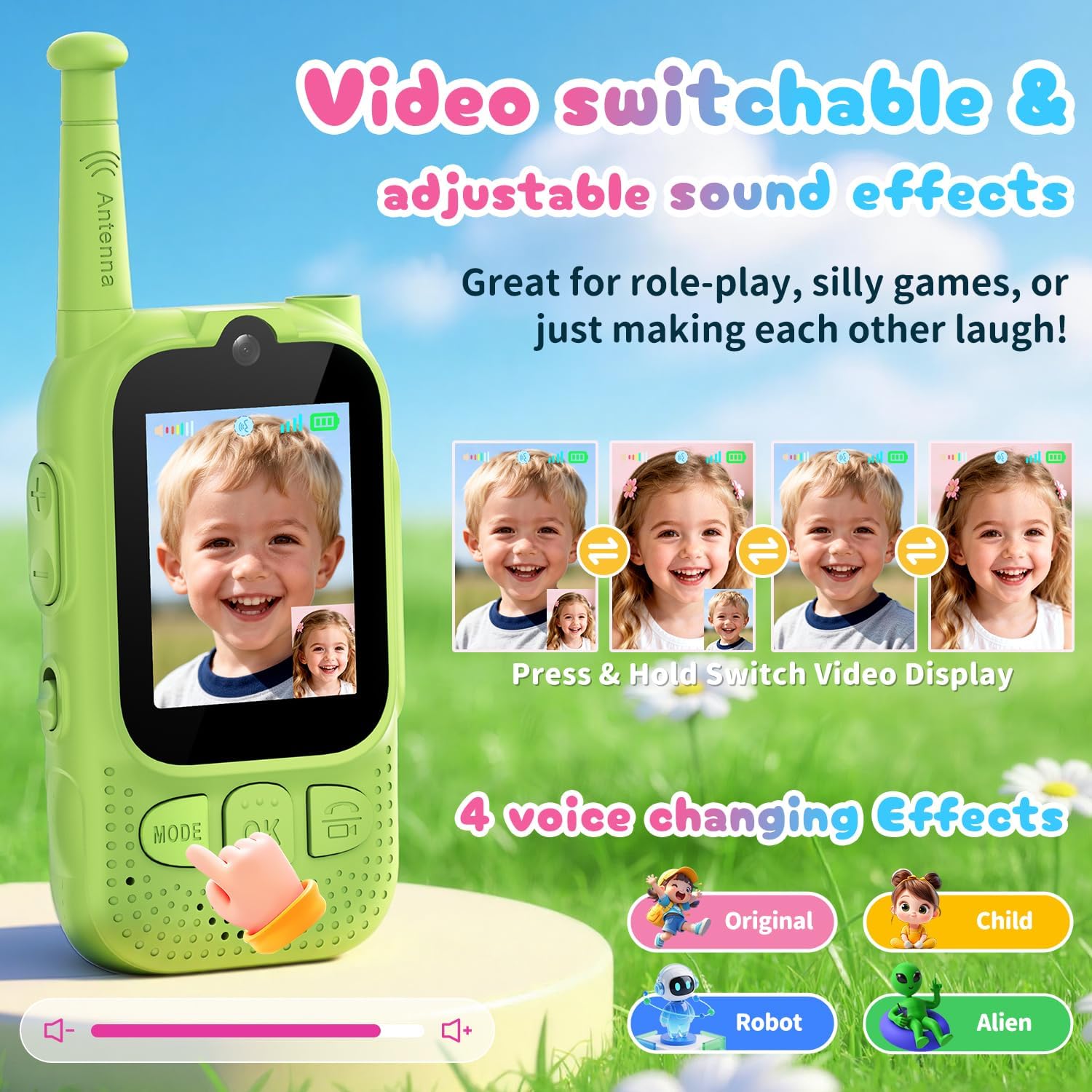 Kids Video Walkie Talkies, 2 Pack Facetime Wakey takey with Video for Kids - Image 7